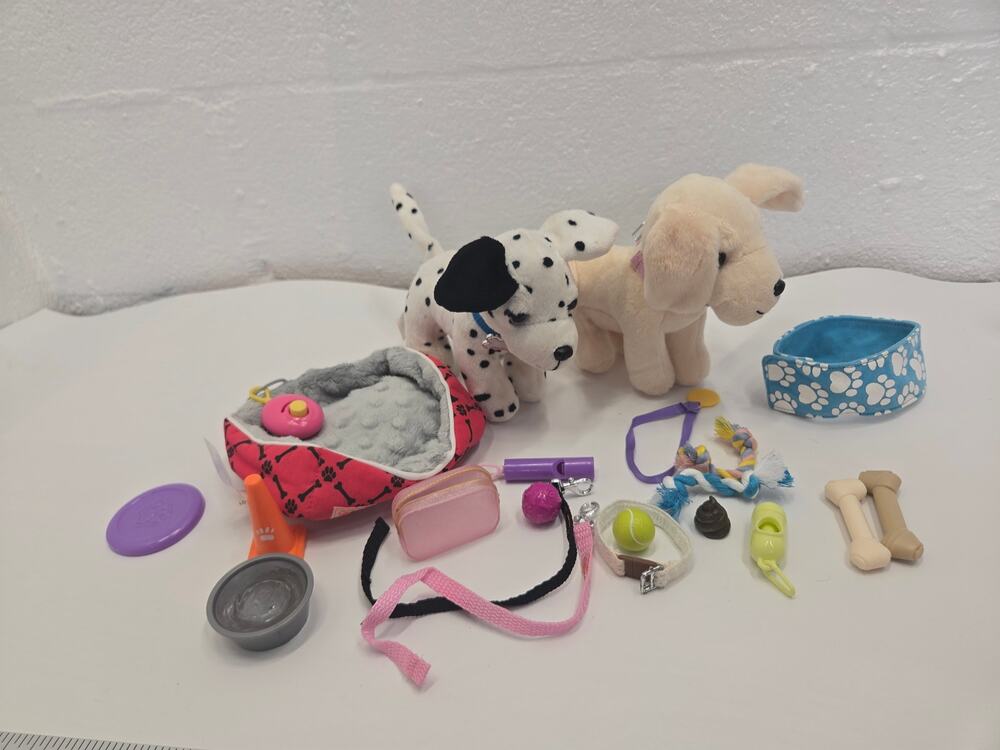 Our Generation 18 Inch Doll Puppy Dog Pet Care Accessories Plush Set Lot